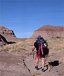Backpacking in the Painted Desert Wilderness Area.  Petrified Forest National Monument, AZ.  (c) Rob Kleine.  GentlEye Imagery