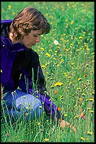 Pausing to enjoy the wildflowers.  Edgecomb, Maine. (c) Rob Kleine.  GentlEye Imagery